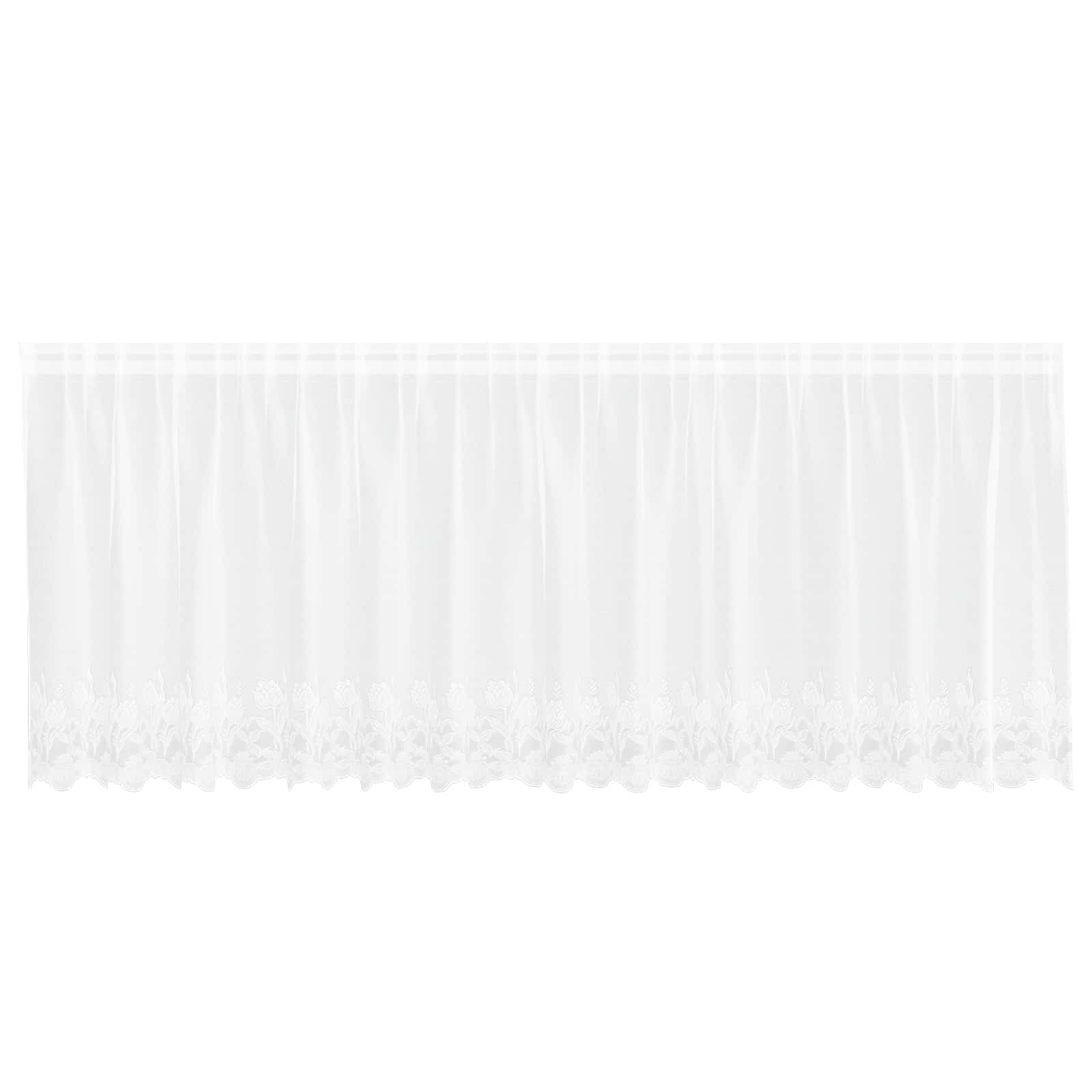 Tenda in Pizzo con tende Floreale Bianco 80 x 400 cm Poliestere | homemem39