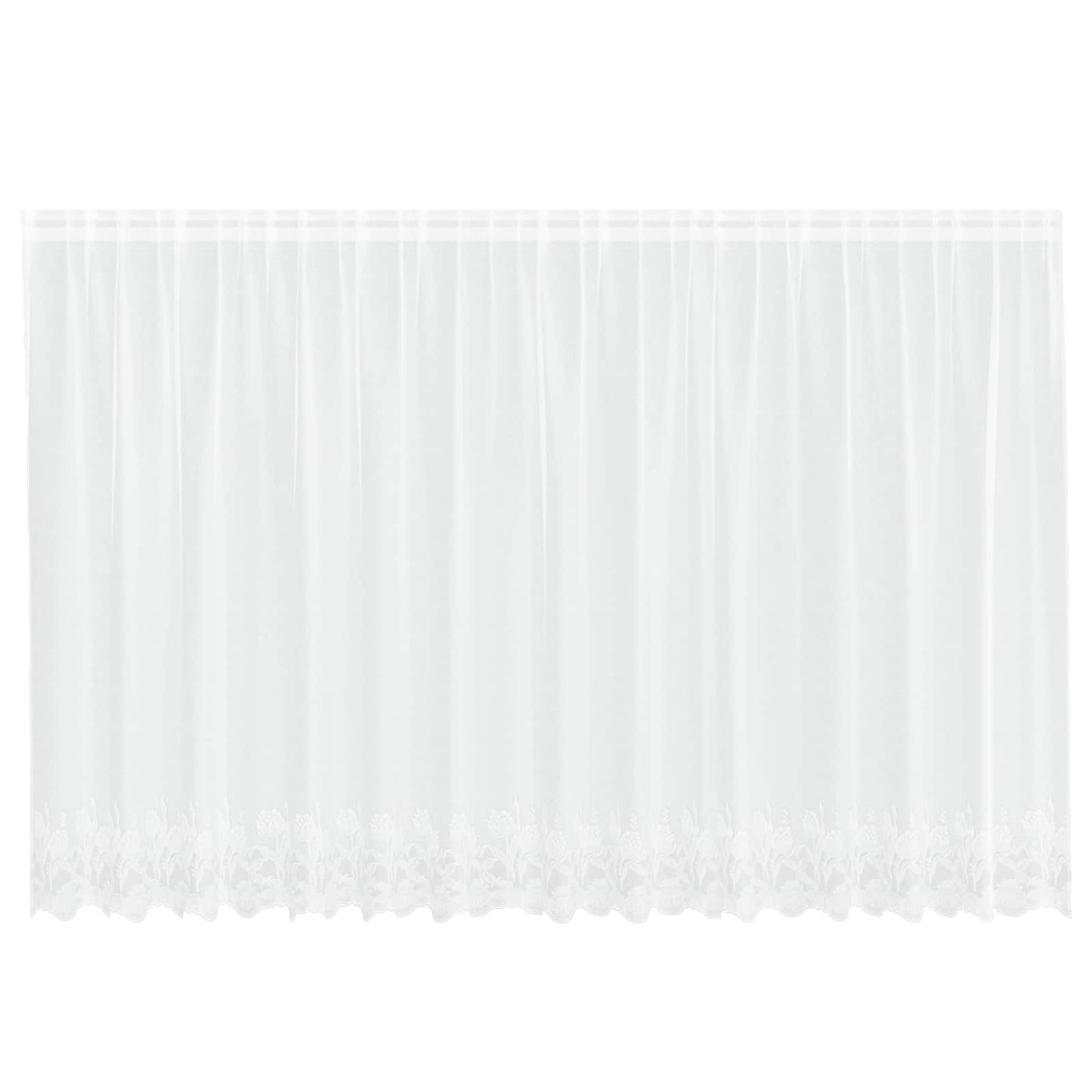 Tenda in Pizzo con tende Bianco 140 x 400 cm Poliestere | homemem39