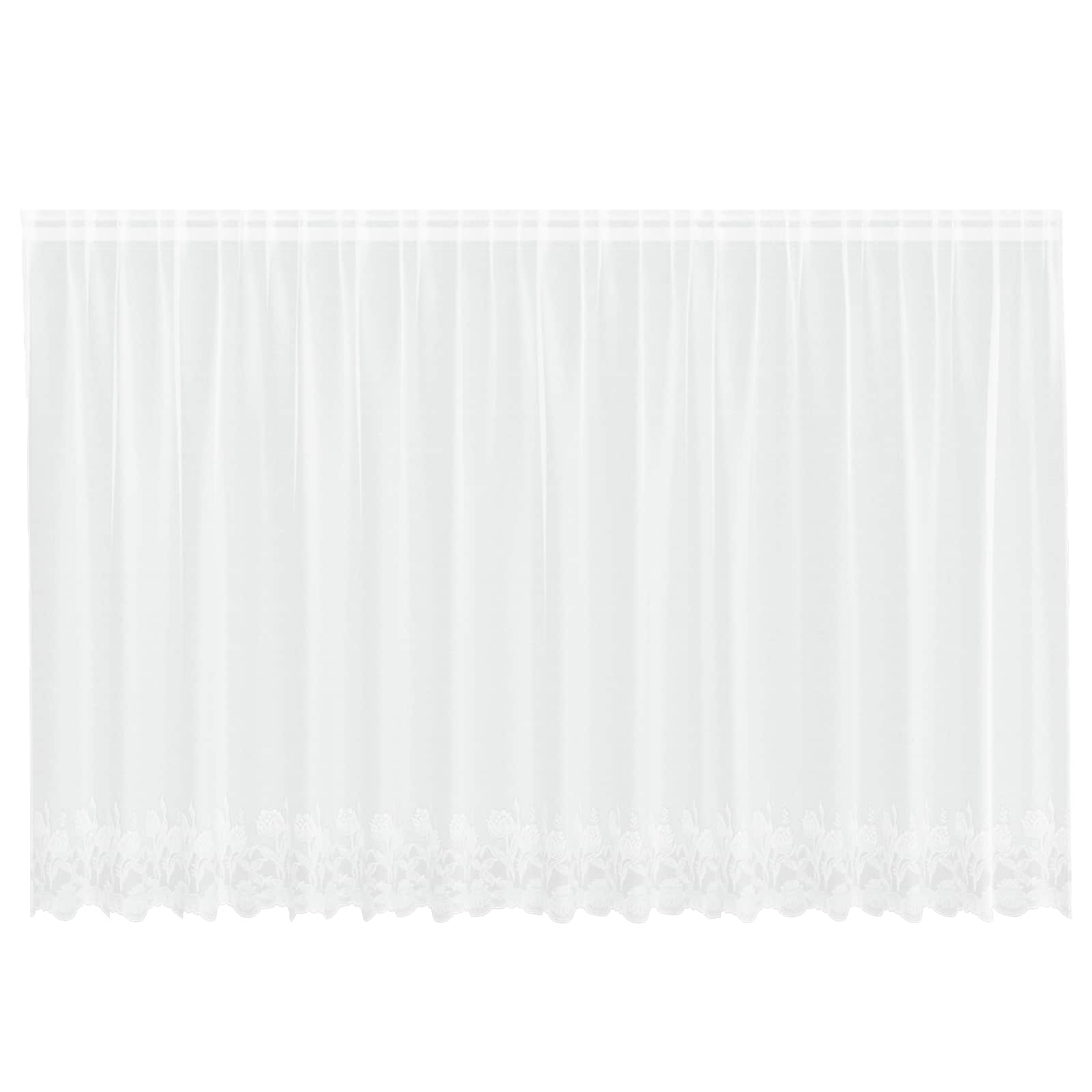 Tenda in Pizzo con tende Bianco 180 x 400 cm Poliestere | homemem39