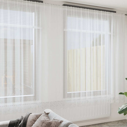 Tenda in Pizzo con tende Bianco 280 x 400 cm Poliestere | homemem39