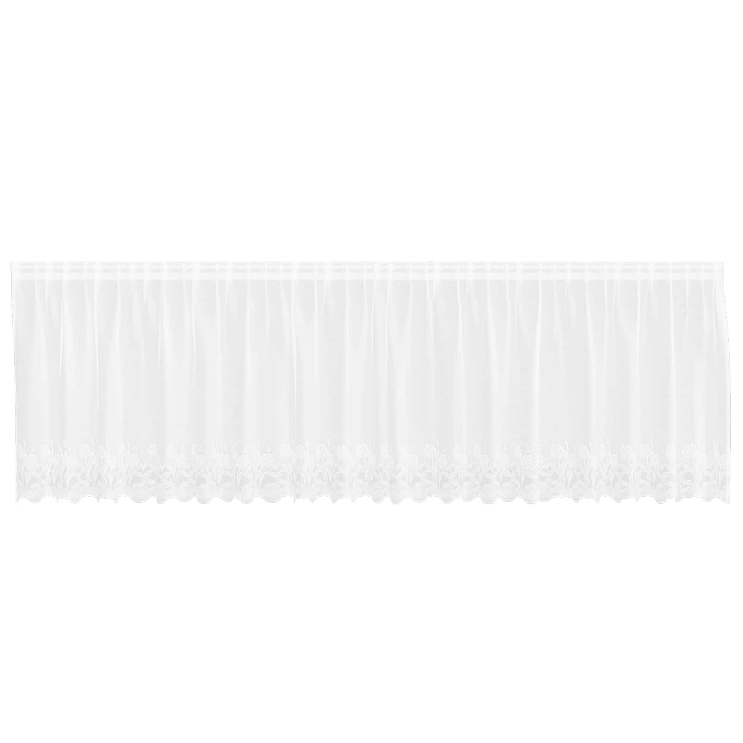 Tenda in Pizzo con tende Floreale Bianco 80 x 500 cm Poliestere | homemem39