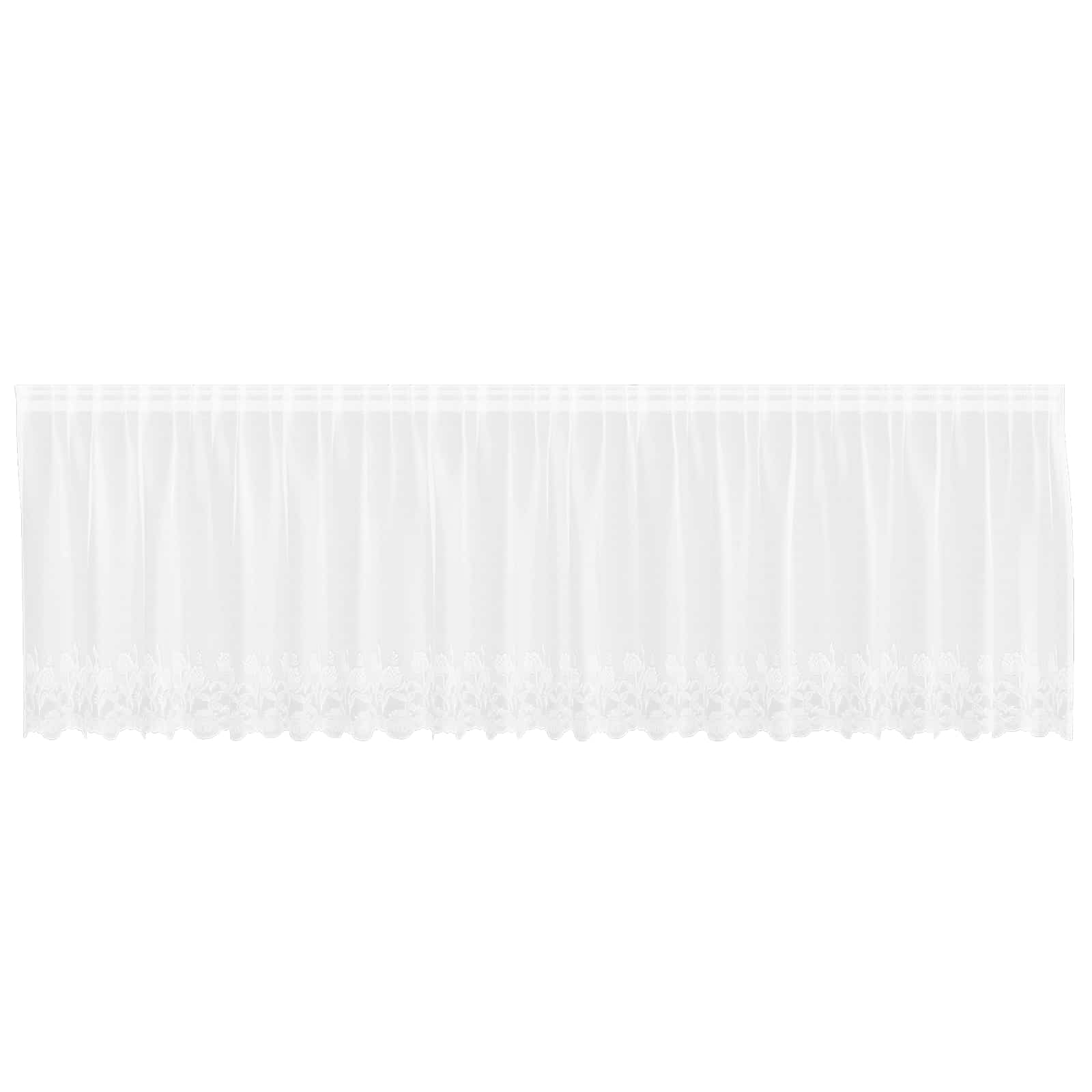 Tenda in Pizzo con tende Bianco 100 x 500 cm Poliestere | homemem39