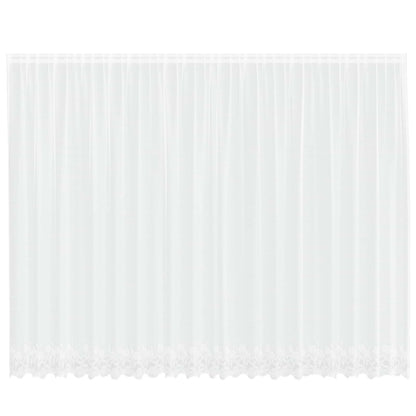 Tenda in Pizzo con tende Bianco 220 x 500 cm Poliestere | homemem39