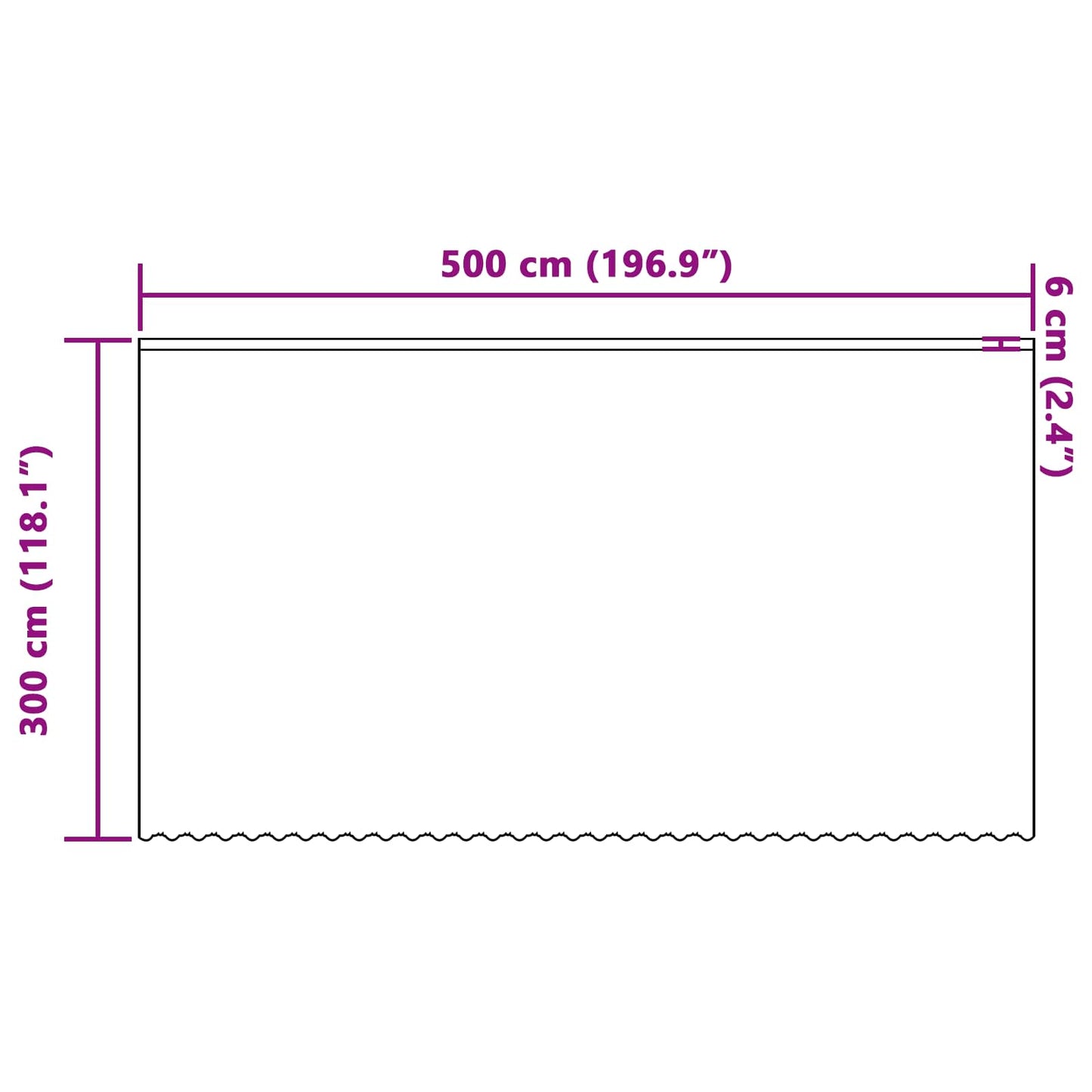 Tenda in Pizzo con tende Bianco 300 x 500 cm Poliestere | homemem39