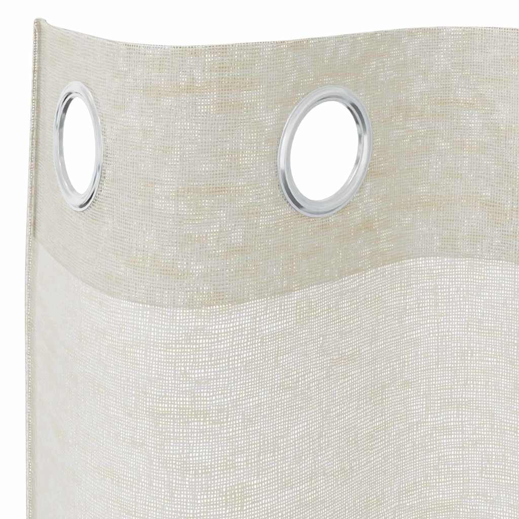 Tenda in Velo con tende 2 pcs Crema 225 x 140 cm Poliestere | homemem39