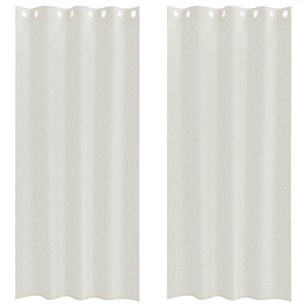 Tenda in Velo con tende 2 pcs Crema 225 x 140 cm Poliestere | homemem39