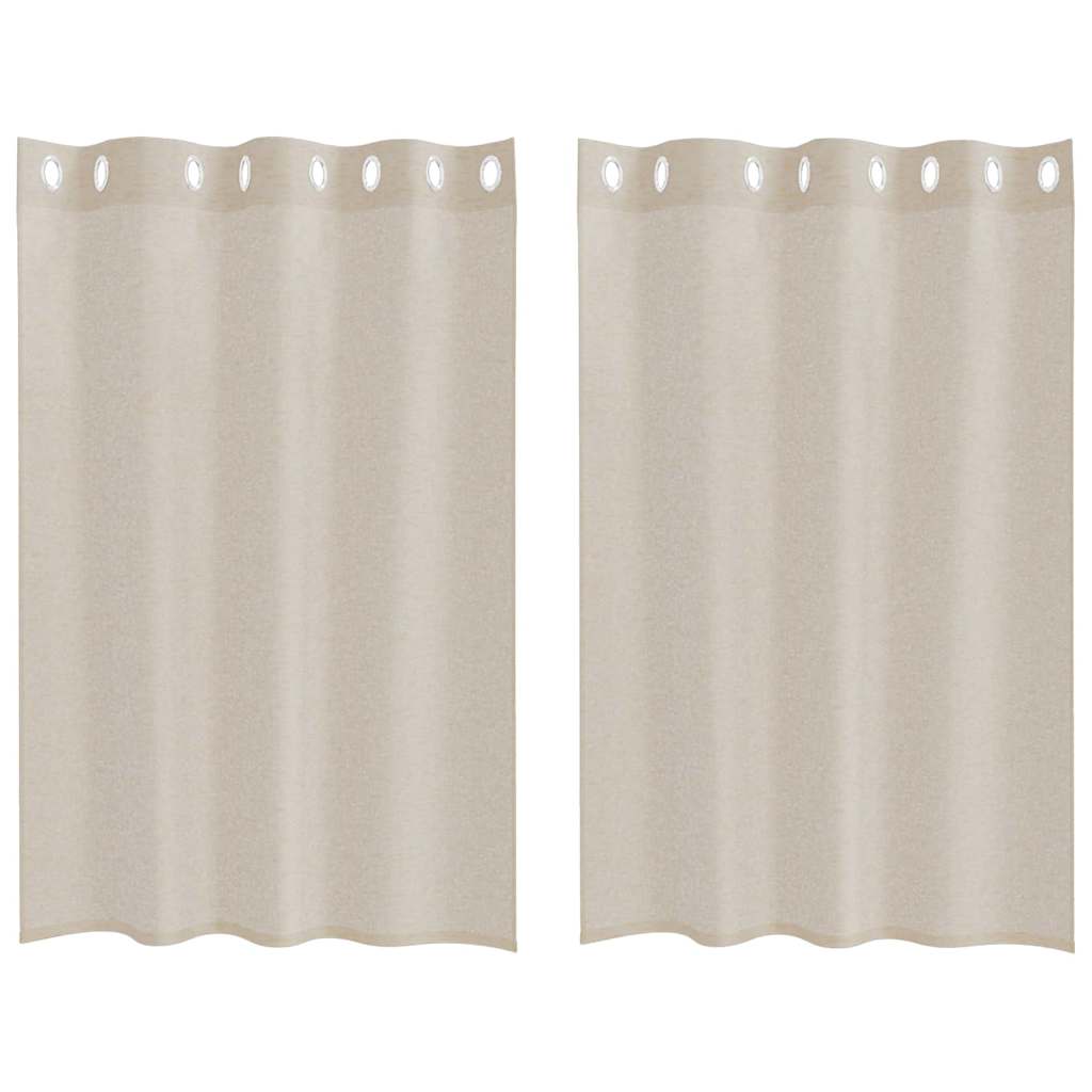 Tenda in Velo con tende 2 pcs Sabbia 140 x 140 cm Poliestere | homemem39