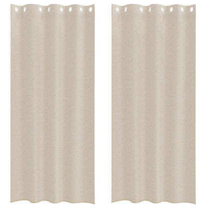 Tenda in Velo con tende 2 pcs Sabbia 225 x 140 cm Poliestere | homemem39