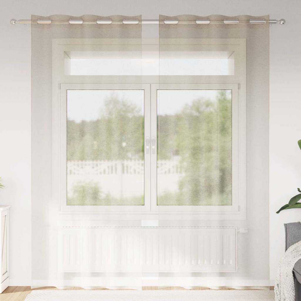Tenda in Velo con tende 2 pcs Sabbia 260 x 140 cm Poliestere | homemem39