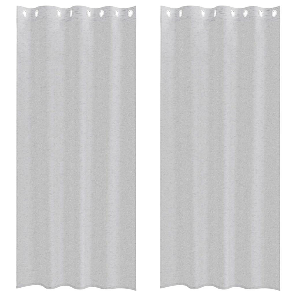 Tenda in Velo 2 pcs Grigio chiaro 225 x 140 cm Poliestere | homemem39