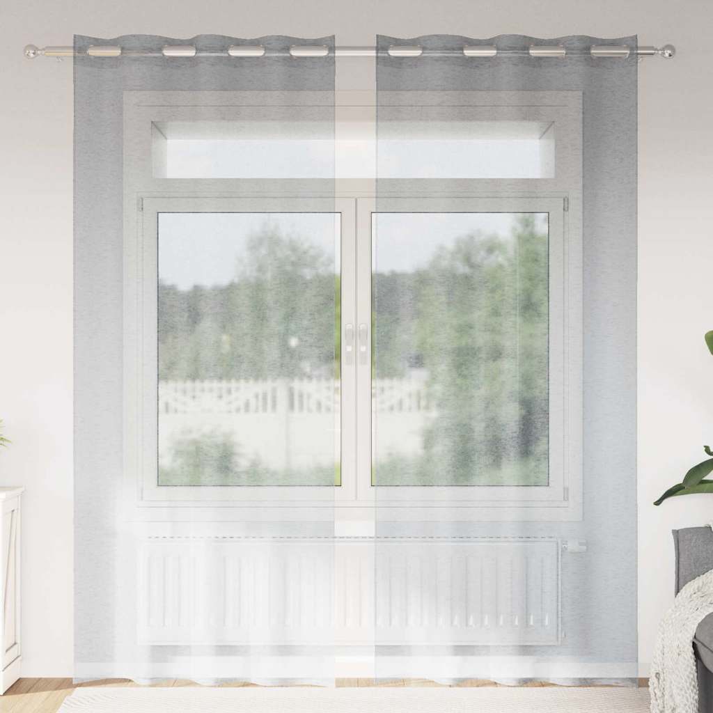Tenda in Velo 2 pcs Grigio scuro 225 x 140 cm Poliestere | homemem39