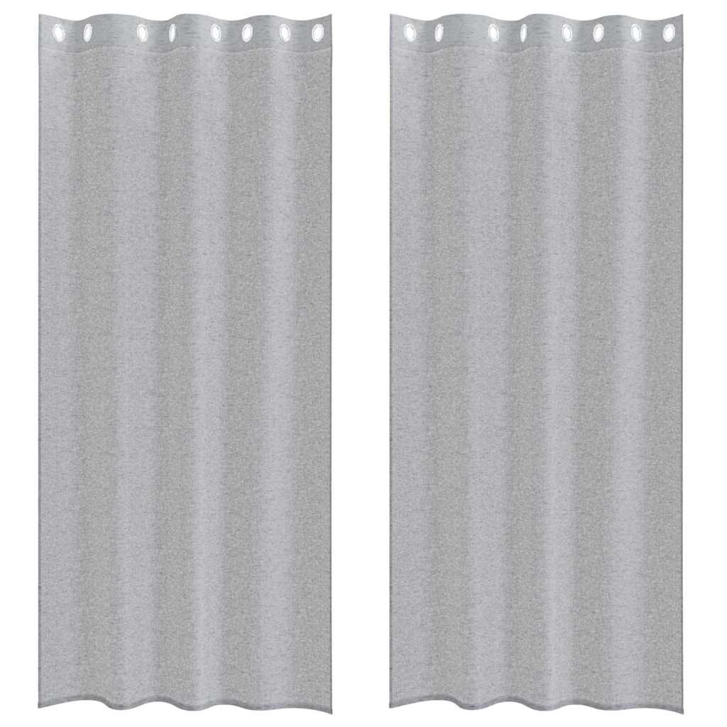 Tenda in Velo 2 pcs Grigio scuro 225 x 140 cm Poliestere | homemem39