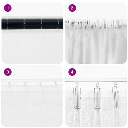 Tenda in Velo con tende 2 pcs Bianco 175 x 140 cm Poliestere | homemem39