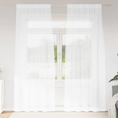 Tenda in Velo con tende 2 pcs Bianco 225 x 140 cm Poliestere | homemem39