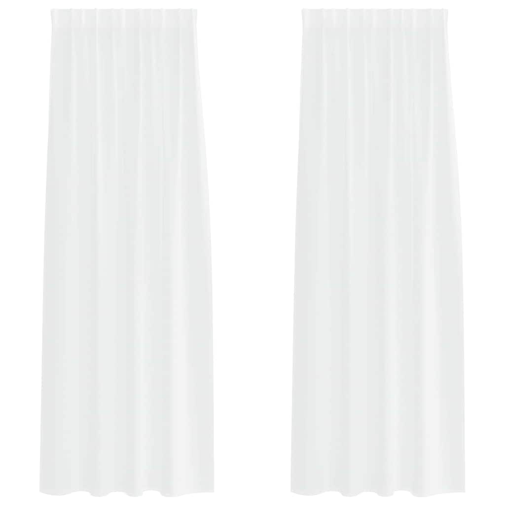 Tenda in Velo con tende 2 pcs Bianco 245 x 140 cm Poliestere | homemem39