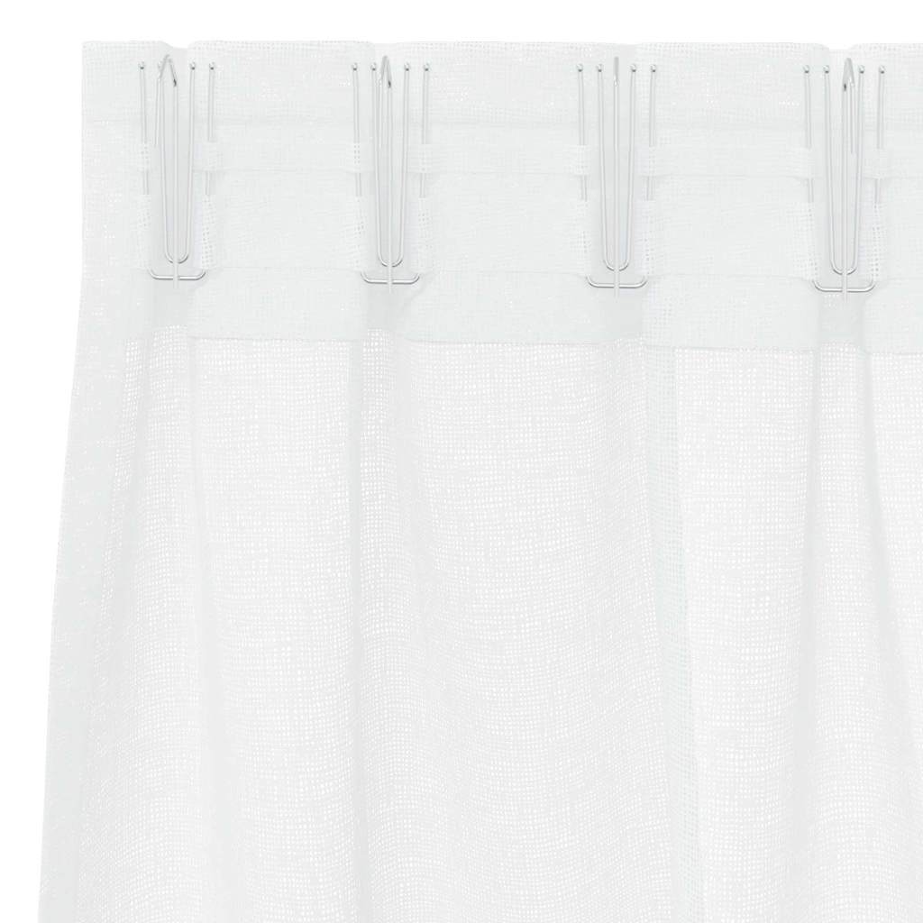 Tenda in Velo con tende 2 pcs Bianco 260 x 140 cm Poliestere | homemem39