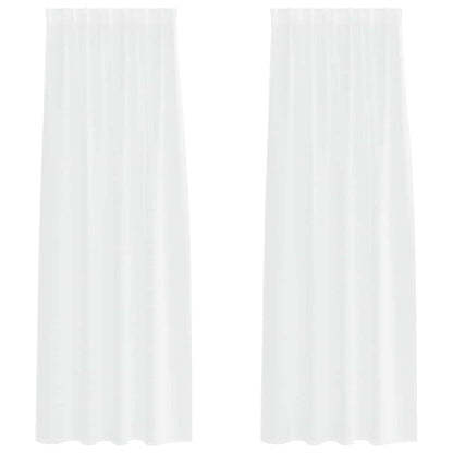 Tenda in Velo con tende 2 pcs Bianco 260 x 140 cm Poliestere | homemem39