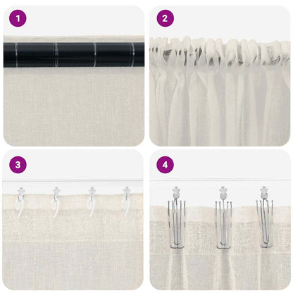 Tenda in Velo con tende 2 pcs Crema 175 x 140 cm Poliestere | homemem39