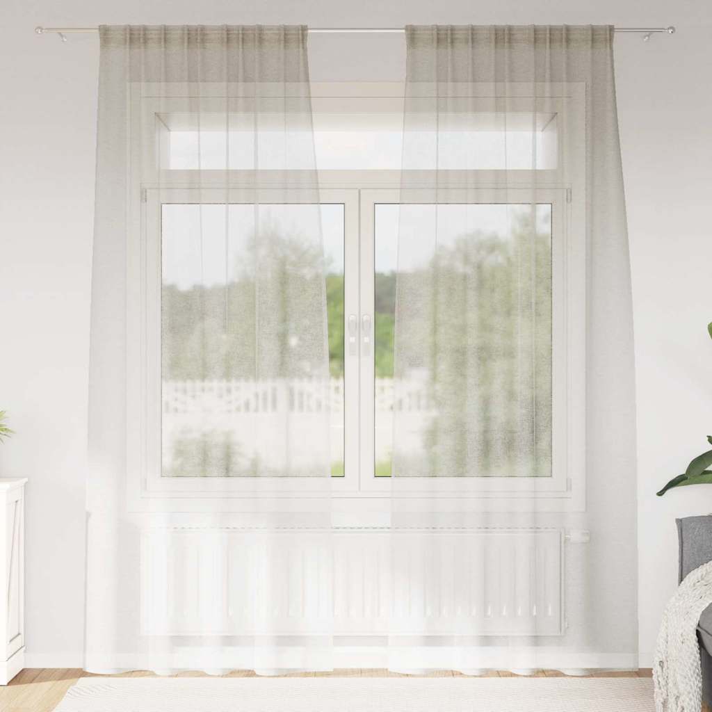 Tenda in Velo con tende 2 pcs Crema 225 x 140 cm Poliestere | homemem39