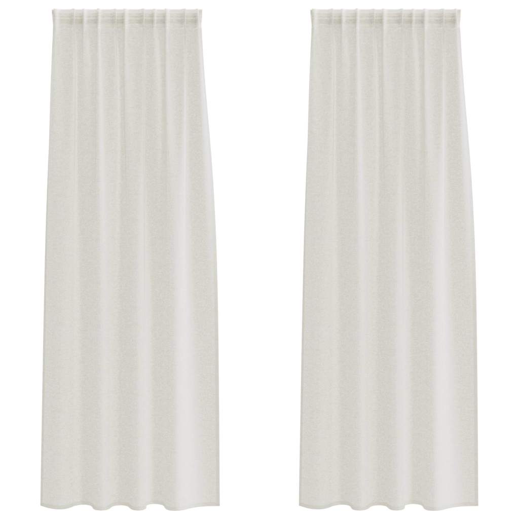 Tenda in Velo con tende 2 pcs Crema 260 x 140 cm Poliestere | homemem39