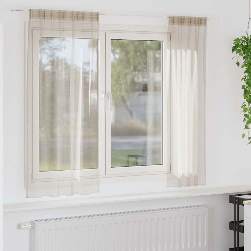 Tenda in Velo con tende 2 pcs Sabbia 175 x 140 cm Poliestere | homemem39