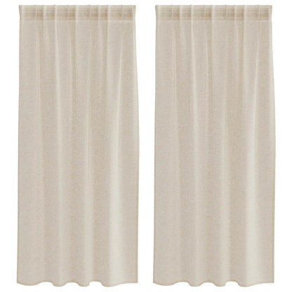 Tenda in Velo con tende 2 pcs Sabbia 175 x 140 cm Poliestere | homemem39