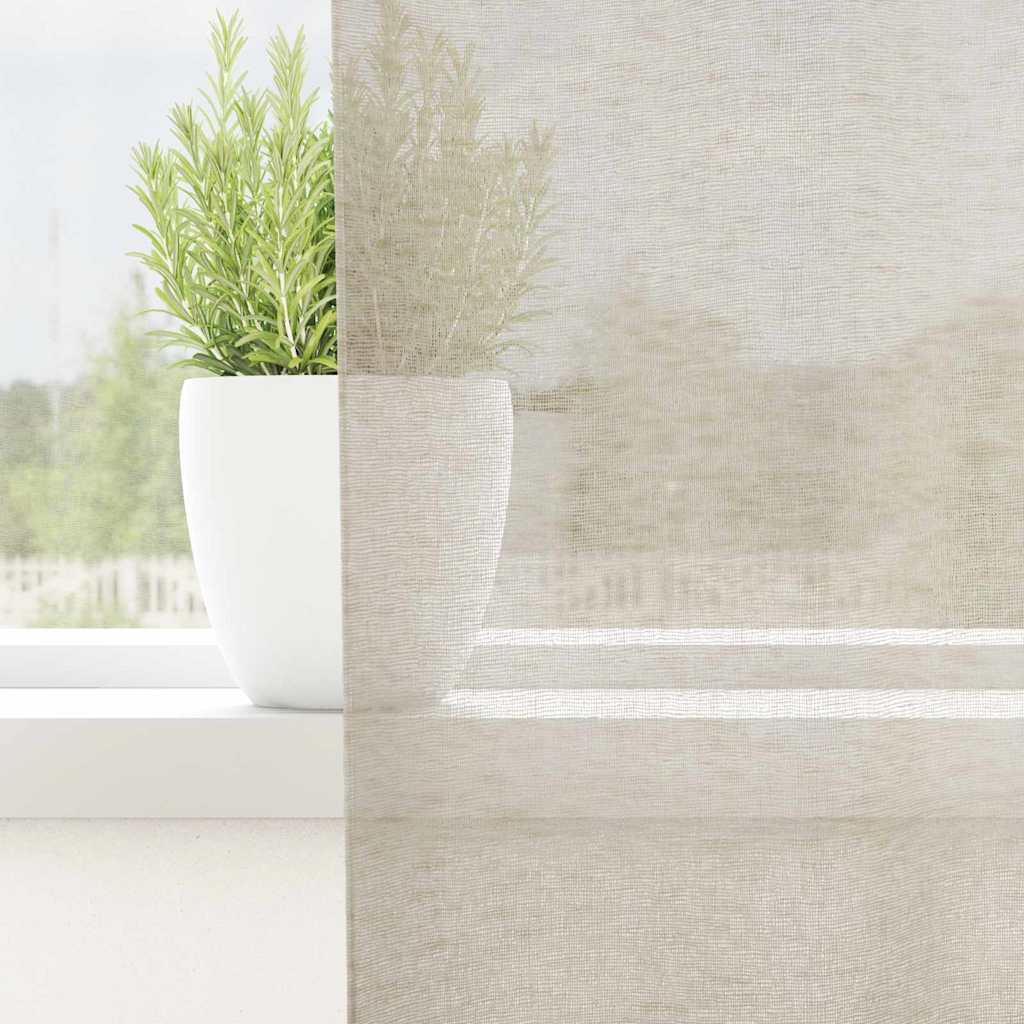 Tenda in Velo con tende 2 pcs Sabbia 225 x 140 cm Poliestere