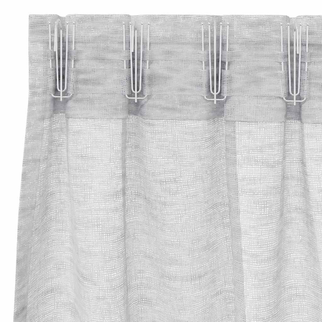 Tenda in Velo 2 pcs Grigio chiaro 175 x 140 cm Poliestere | homemem39