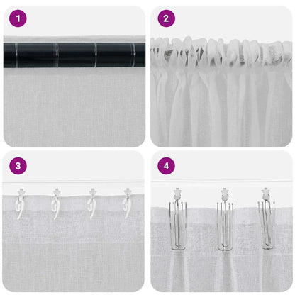 Tenda in Velo 2 pcs Grigio chiaro 175 x 140 cm Poliestere | homemem39