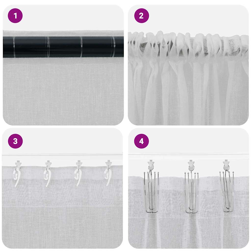 Tenda in Velo 2 pcs Grigio chiaro 225 x 140 cm Poliestere | homemem39