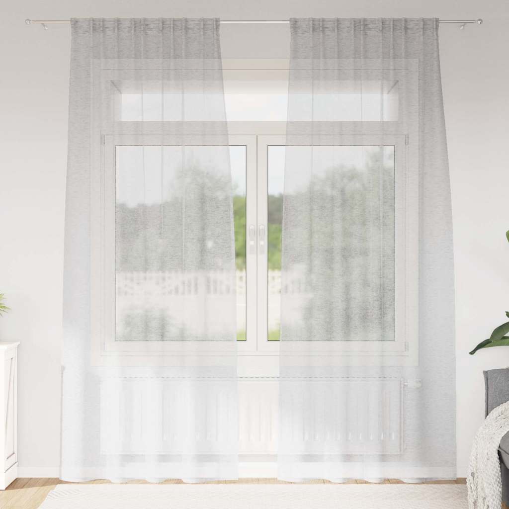 Tenda in Velo 2 pcs Grigio chiaro 225 x 140 cm Poliestere | homemem39