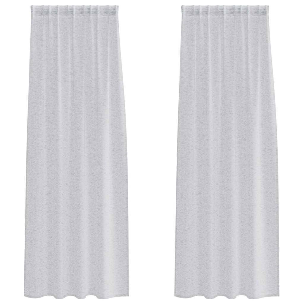 Tenda in Velo 2 pcs Grigio chiaro 225 x 140 cm Poliestere | homemem39