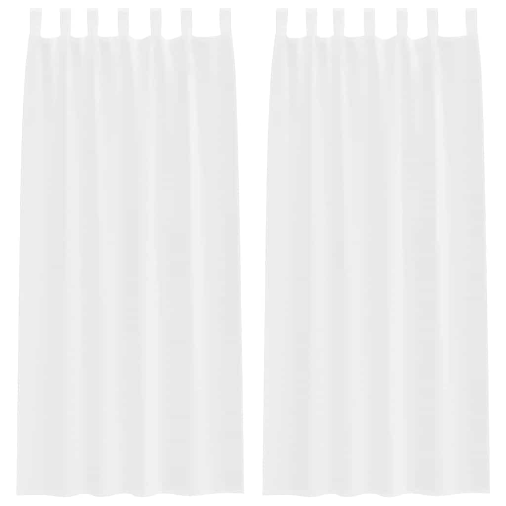 Tenda in Velo con tende 2 pcs Bianco 225 x 140 cm Poliestere | homemem39