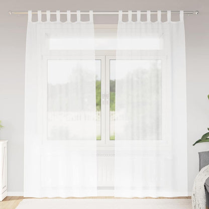 Tenda in Velo con tende 2 pcs Bianco 260 x 140 cm Poliestere | homemem39