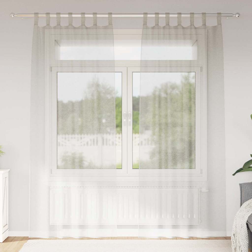 Tenda in Velo con tende 2 pcs Crema 245 x 140 cm Poliestere | homemem39