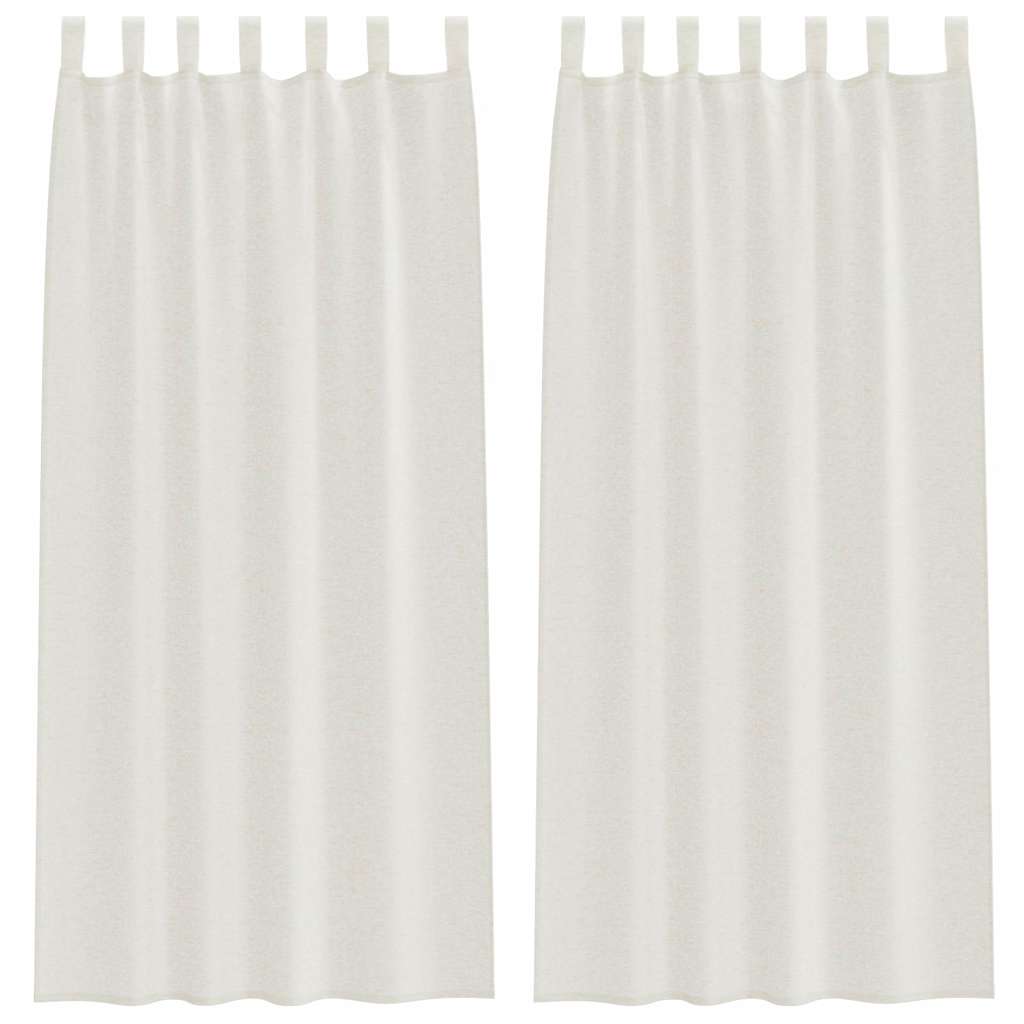 Tenda in Velo con tende 2 pcs Crema 260 x 140 cm Poliestere | homemem39