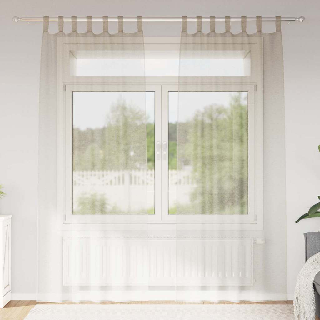 Tenda in Velo con tende 2 pcs Sabbia 225 x 140 cm Poliestere | homemem39