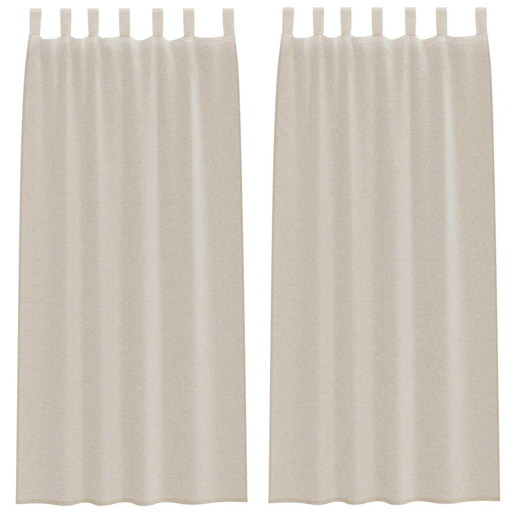 Tenda in Velo con tende 2 pcs Sabbia 225 x 140 cm Poliestere | homemem39