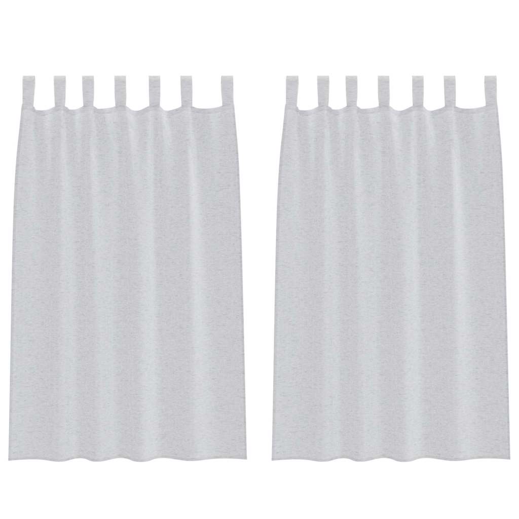 Tenda in Velo 2 pcs Grigio chiaro 175 x 140 cm Poliestere | homemem39