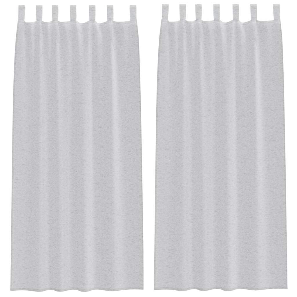 Tenda in Velo 2 pcs Grigio chiaro 225 x 140 cm Poliestere | homemem39