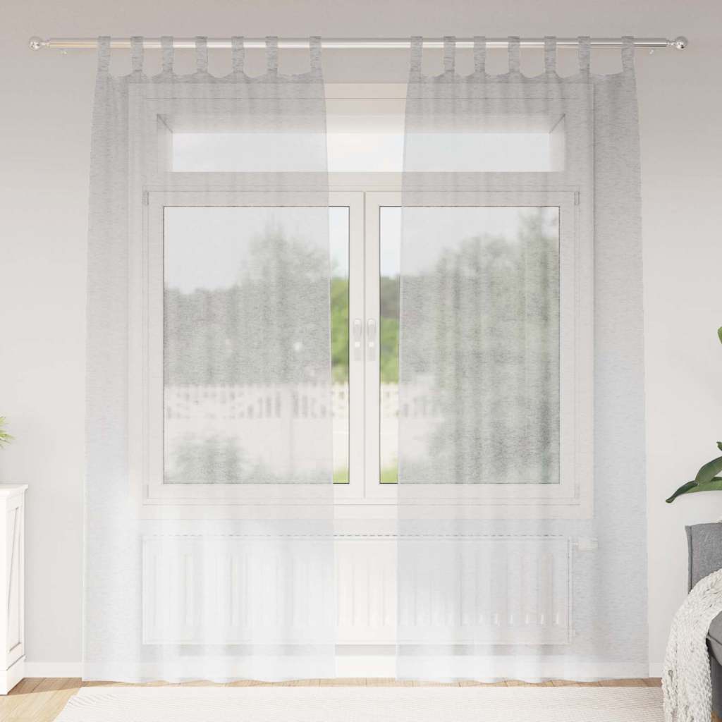 Tenda in Velo 2 pcs Grigio chiaro 245 x 140 cm Poliestere | homemem39