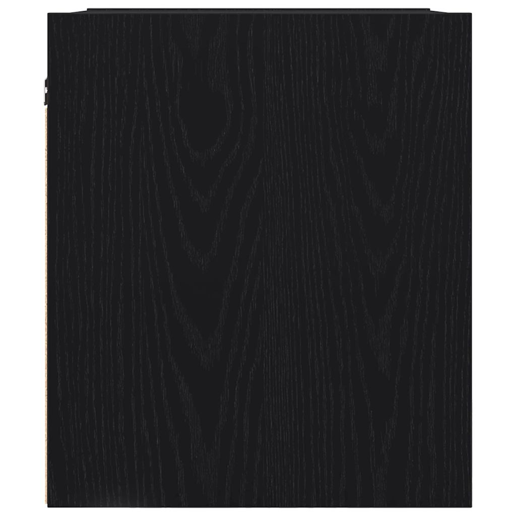 Comodino a Muro Rovere Nero 38x34x40 cm - homemem39