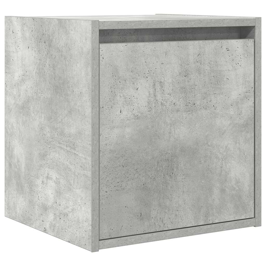 Comodino a Muro Grigio Cemento 38x34x40 cm