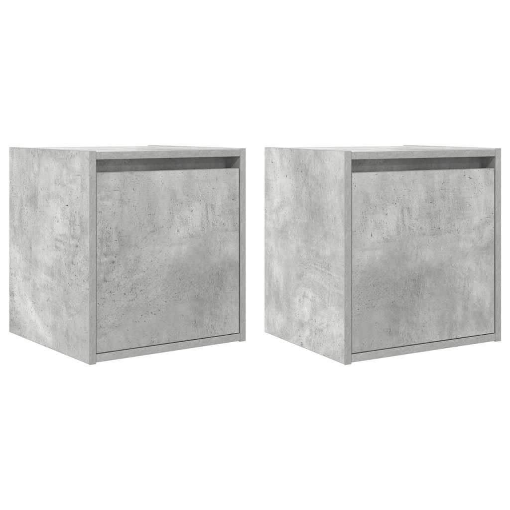 Comodini a Muro 2 pz Grigio Cemento 38x34x40 cm - homemem39
