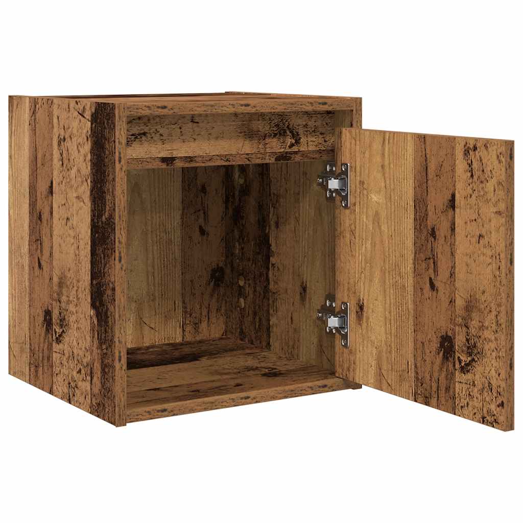 Comodini a Muro 2 pz Legno Antico 38x34x40 cm - homemem39