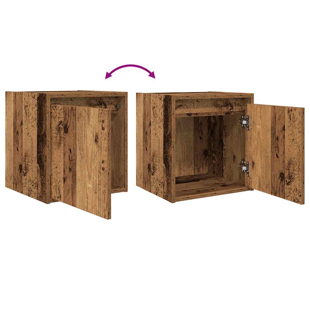 Comodini a Muro 2 pz Legno Antico 38x34x40 cm - homemem39