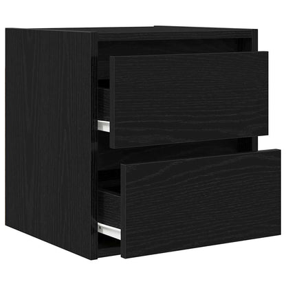 Comodino a Muro Rovere Nero 38x34x40 cm - homemem39