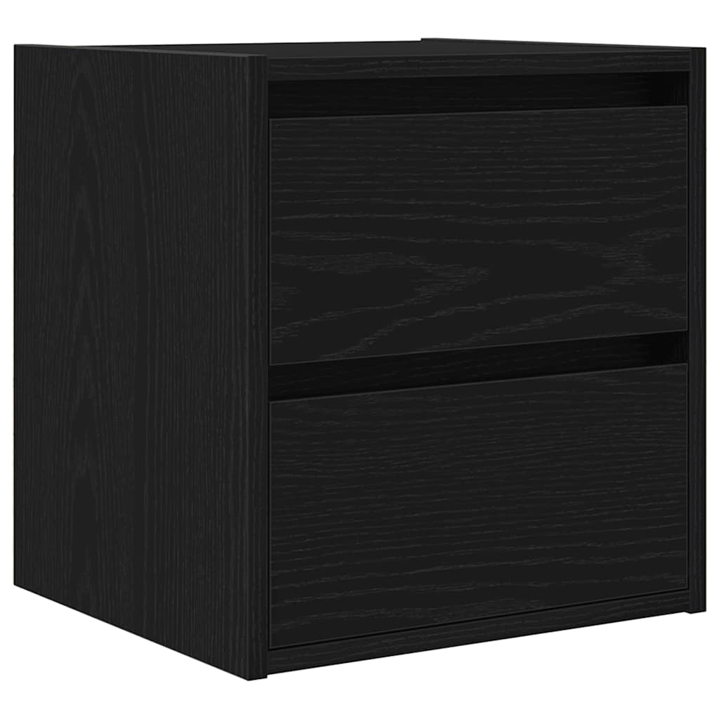Comodini a Muro 2 pz Rovere Nero 38x34x40 cm - homemem39