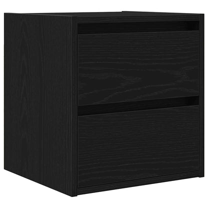 Comodini a Muro 2 pz Rovere Nero 38x34x40 cm - homemem39