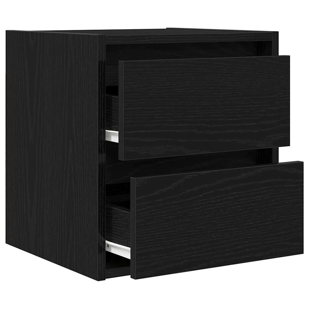 Comodini a Muro 2 pz Rovere Nero 38x34x40 cm - homemem39